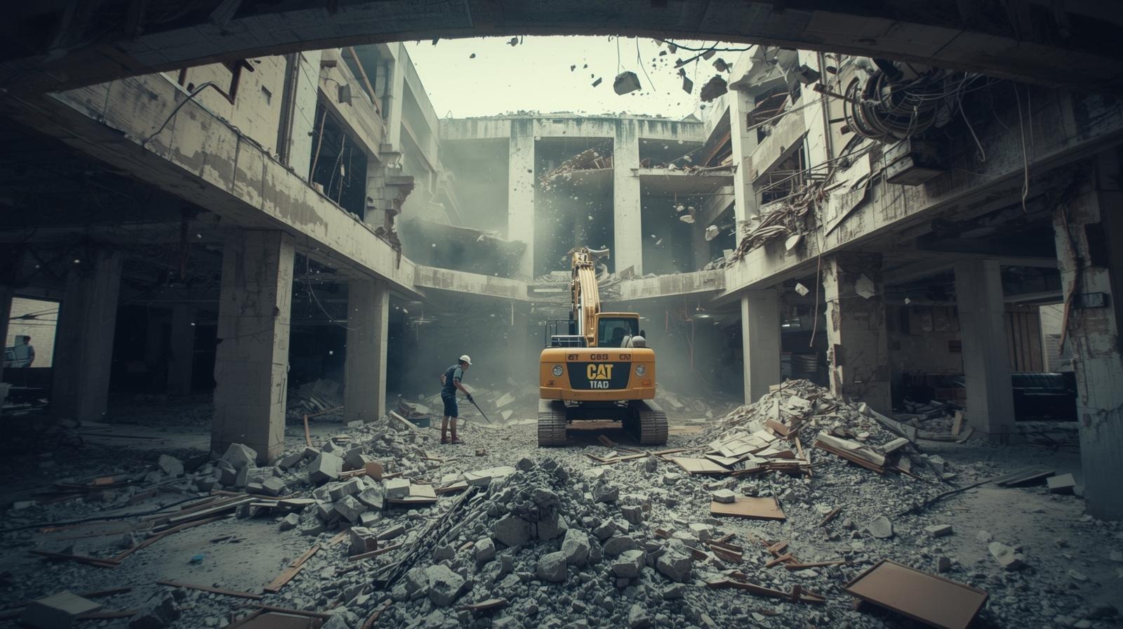 Complete building demolition__Interior gutting of apartments and offices__Concrete and wall demolition__Floor and tile removal