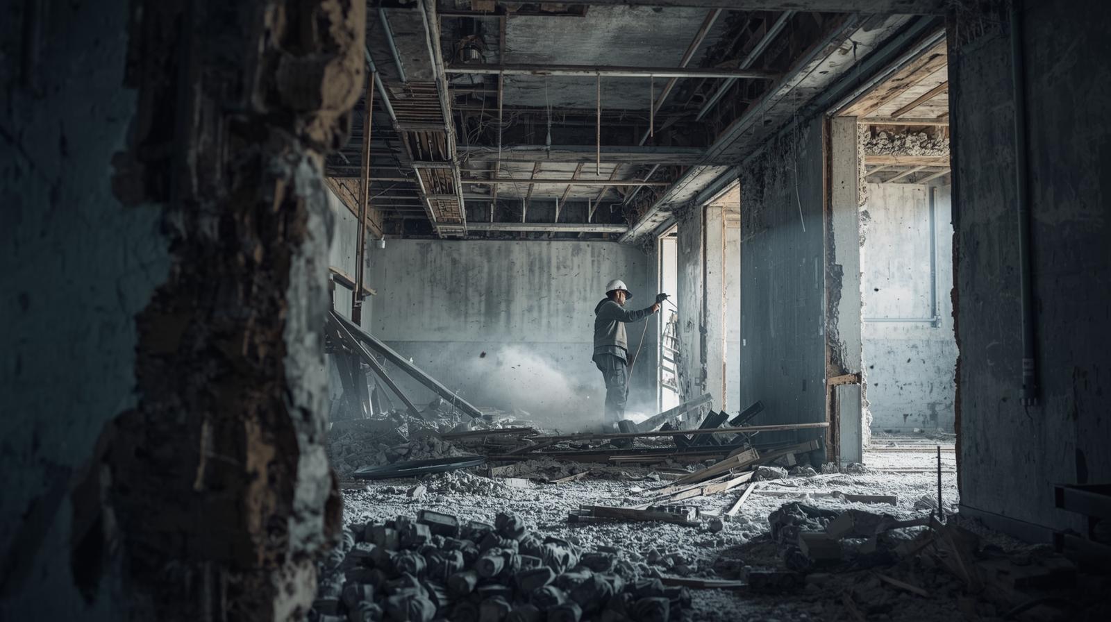 Wall, ceiling & flooring demolition__building gutting__Selective demolition